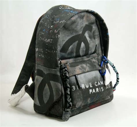 chanel black backpack price|authentic Chanel graffiti backpack.